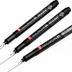 Set stilolapsa fineliners  me bojë të pigmentuar Pigma Micron 3 copë. - Sakura
